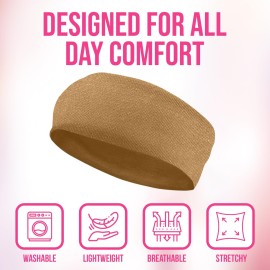 Styla Hair Headbands for Women Stretch Fashion Head Bands 10 Pack Non-Slip Head Wraps Great for Spa, Sports, Yoga, Pilates, Running, Gym Headband, Workouts (Earth Tones)