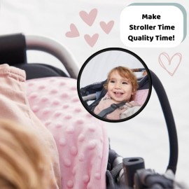 Pramglam Original Stroller Mirror- See Baby\'s Face on Walks. Rear View Mirror for Prams and Strollers. Easy Connection. Universal Stroller Accessory for Safety and Connection.