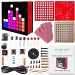 VIGURTIME DIY Music Spectrum Soldering Project Kit, Music Active Pickups with Cool Animation and Pixel Arts for Fun8x8 RGB Display, Great STEAM Project Kit and Gift for Friends and Family