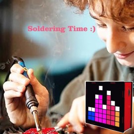 VIGURTIME DIY Music Spectrum Soldering Project Kit, Music Active Pickups with Cool Animation and Pixel Arts for Fun8x8 RGB Display, Great STEAM Project Kit and Gift for Friends and Family