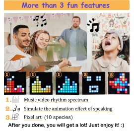 VIGURTIME DIY Music Spectrum Soldering Project Kit, Music Active Pickups with Cool Animation and Pixel Arts for Fun8x8 RGB Display, Great STEAM Project Kit and Gift for Friends and Family
