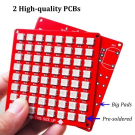 VIGURTIME DIY Music Spectrum Soldering Project Kit, Music Active Pickups with Cool Animation and Pixel Arts for Fun8x8 RGB Display, Great STEAM Project Kit and Gift for Friends and Family