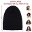 ingeware Silky Bonnet for Sleeping, Extra Large Satin Silky Hair Wrap for Sleeping Satin Lined Hair Bonnet Sleep Cap Slouchy Beanie for Curly Hair Protection for Women Men (Black and Dark Grey)