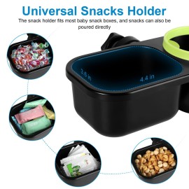 Accmor Stroller Cup Holder with Tray, Universal Cup Holder, Bike Bottle Holder, 361 Rotatable Large Caliber Drinks Holder for Stroller, Bike, Wheelchair, Walker