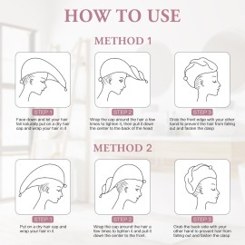 KOIKEY Hair Towel Women Bath Wrap - Adjustable Microfiber Super Absorbent to Quick Drying Hair and Body for Gym, Spa, Sauna and Shower After Body Cover, Pink