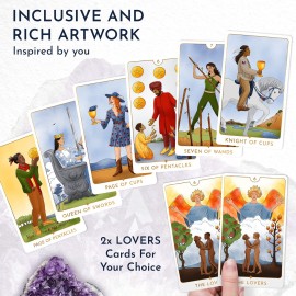 RYVE Awaken Tarot Cards with Guide Book - Modern Tarot Deck Inspired by The Rider Waite Tarot Deck - Tarot Cards for Beginners and Professionals, Beginner Tarot Decks with Guidebook, Tarot Cards Deck