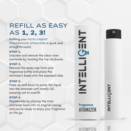 Intelligent 5mL Refillable Travel Size Fragrance Atomizer | Perfume and Cologne Spray Bottle (White)