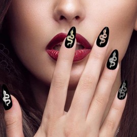 XEAOHESY 50pcs Alloy Snake Nail Charms for Nails Snake Shape Nail Charms Snake Nail Studs for Women Girls Nail Art Decorations0.67 * 0.28inch