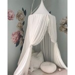 LImiLI Bed Canopy for Girls and Kids Hanging Mosquito Net for Baby Crib Nook Castle Game Tent Nursery Play Room Decor (White)