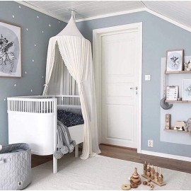 LImiLI Bed Canopy for Girls and Kids Hanging Mosquito Net for Baby Crib Nook Castle Game Tent Nursery Play Room Decor (White)