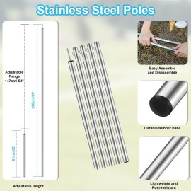 Hammock Rain Fly, 12x10FT Camping Tarp with Poles, Waterproof and Ultralight Survival Tent Tarp for Outdoors, Camping, Hiking, Picnic, Backpacking