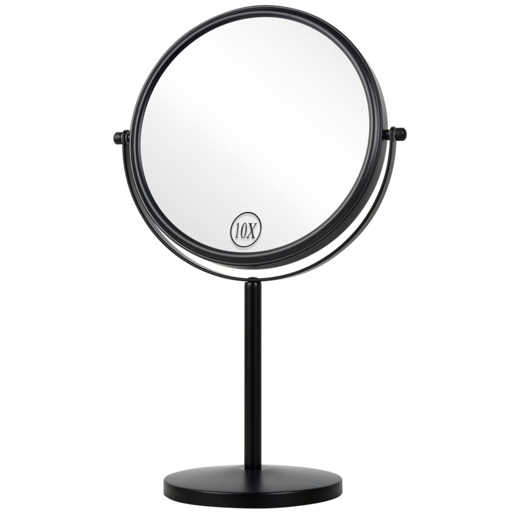 ALHAKIN 10x Magnifying Makeup Mirror, 8 Inch Tabletop Mirror Double Sided with Magnification, Swivel Make Up Mirror for Bathroom, Black ALHAKIN 10x Magnifying Makeup Mirror, 8 Inch Tabletop Mirror Double Sided with Magnification, Swivel Make Up Mirror for Bathroom, Black