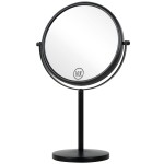 ALHAKIN 10x Magnifying Makeup Mirror, 8 Inch Tabletop Mirror Double Sided with Magnification, Swivel Make Up Mirror for Bathroom, Black