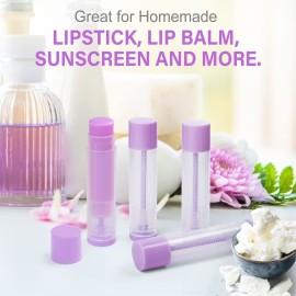 LotFancy Lip Balm Tubes Empty, 60PCS 5.5ml (3/16 Oz), Clear Lip Balm Container Tubes with Purple Caps, BPA Free & Leak Free, Refillable LotFancy Lip Balm Tubes Empty, 60PCS 5.5ml (3/16 Oz), Clear Lip Balm Container Tubes with Purple Caps, BPA Free & Leak Free, Refillable