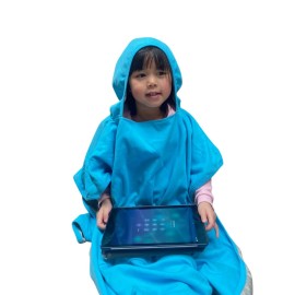 Radia Smart EMF Protection Children Hooded Poncho - Radiation Blanket, Wearable Faraday Blanket, RF Shielding, WiFi Blocker, Protection Clothing Blue
