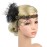 STIOEDYUAN 1920s Feather Headband Flapper Headpiece Crystal Beaded Gatsby Rhinestone Hair Chain Accessories For Women Tassel Headdress (Black+Gold)