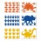 Dinosaur Wall Sticker Vinyl Footprints Decals for Nursery Bedroom Boys or Girls Room Playroom Classroom Living Room Orange Blue Yellow 63pcs