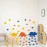 Dinosaur Wall Sticker Vinyl Footprints Decals for Nursery Bedroom Boys or Girls Room Playroom Classroom Living Room Orange Blue Yellow 63pcs