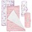 Toddler Nap Mat 2 Pack for Girls, Nap Mat for Kids Preschool, Daycare and Fleece Minky Blanket, Lightweight, Soft, Pink with Star and Lovely Floral