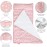 Toddler Nap Mat 2 Pack for Girls, Nap Mat for Kids Preschool, Daycare and Fleece Minky Blanket, Lightweight, Soft, Pink with Star and Lovely Floral