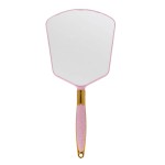 YCHMIR Handheld Mirror with HandleBarber Hairdressing Handheld Mirrorfor for Salon (Pink)