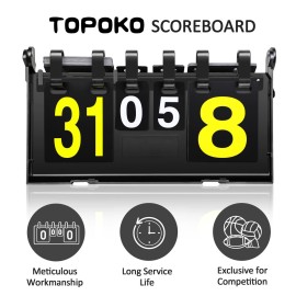 TOPOKO Scoreboard, Score Keeper, Score Flipper, Sport Scoreboard for Indoor & Outdoor Sports, Portable Scoreboard Flips up to 31