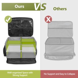 GOBUROS Golf Trunk Organizer Storage with Separate Compartment for 2 Pair Shoes Up to US Mens 16, Golf Car Locker Organizer for Balls, Tees, Clothes, Gloves, Accessories