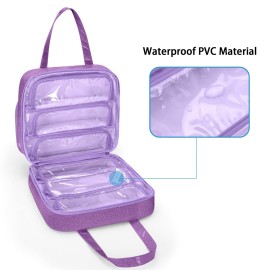 LoDrid Doll Tote Carrying Case Compatible with LOL Surprise Dolls All, Hanging Organizer Storage Bag with 6 Clear Window Pockets for Girls, Bag Only, Purple,(Patent Design)