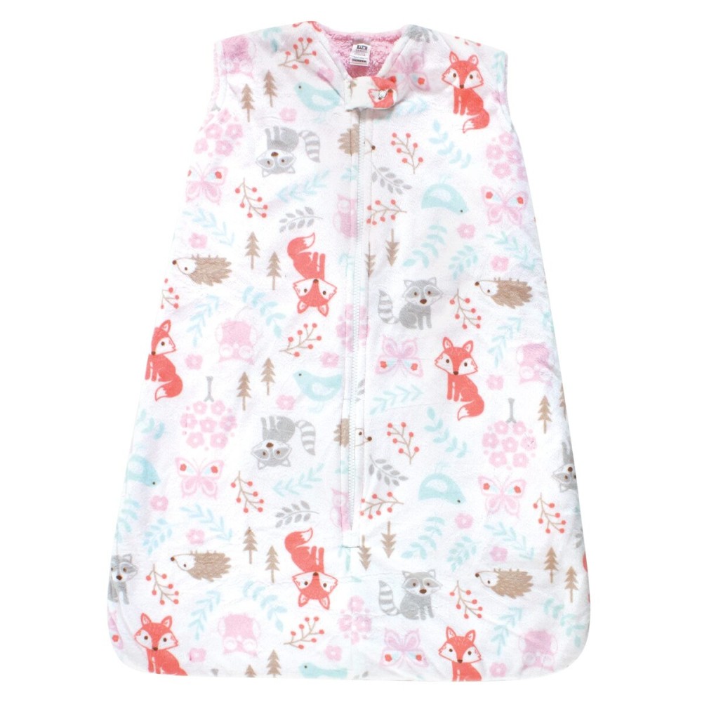 Hudson Baby Unisex Baby Mink with Sherpa Inner Sleeping Bag, Sack, Blanket, Girl Woodland, 18-24 Months