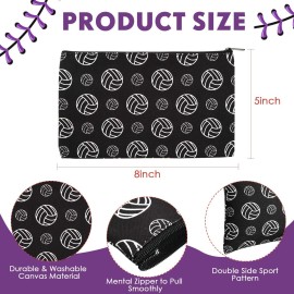 Eccliy 20 Pcs Volleyball Makeup Bags Bulk Sport Team Gifts Volleyball Cosmetic Bag Accessories for Women Toiletry Zipper Pouch Travel Canvas Gifts Stuff for Party Team Players Lover