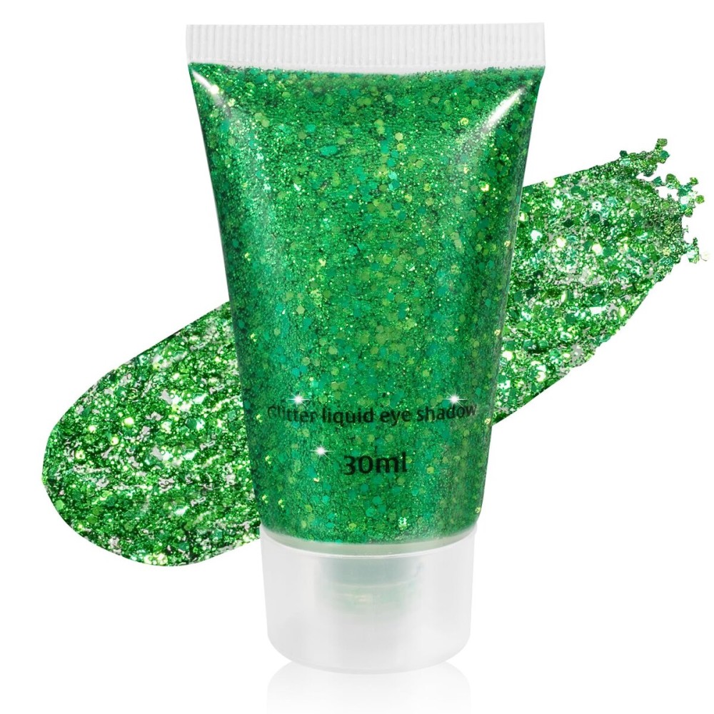 Mysense Green Body Glitter Gel,St Patricks Day Outfit Accessories for Women Girls,Chunky Mermaid Glitter Sequins for Face Eye Hair Decorations,Festival Rave Sparkling Glitter Makeup,30g Mysense Green Body Glitter Gel,St Patricks Day Outfit Accessories for Women Girls,Chunky Mermaid Glitter Sequins for Face Eye Hair Decorations,Festival Rave Sparkling Glitter Makeup,30g
