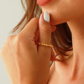 Jacruces Sterling Silver Anxiety Rings Fidget Ring for Women & Men Silver/Gold Thumb Rings with Beads Spinning Spinner Ring Stress Relief Anxiety Fidget Jewelry Ideal Gift, Size 8