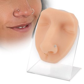 SimCoach Soft Silicone Face Model with Acrylic Stand, Piercing Practice Body Parts, Piercing Face Model for Jewelry Display SimCoach Soft Silicone Face Model with Acrylic Stand, Piercing Practice Body Parts, Piercing Face Model for Jewelry Display