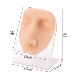 SimCoach Soft Silicone Face Model with Acrylic Stand, Piercing Practice Body Parts, Piercing Face Model for Jewelry Display SimCoach Soft Silicone Face Model with Acrylic Stand, Piercing Practice Body Parts, Piercing Face Model for Jewelry Display