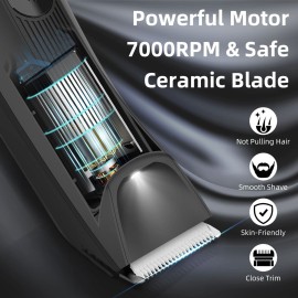 INVJOY Manscape Body & Pubic Hair Trimmer for Men w/Light - No Nick, No Cut, Balls Trimmer - No Razor Burn Groin, Body Groomer Shaver, IPX7 Waterproof Electric Razor w/Recharge Dock, Gift for Men Dad