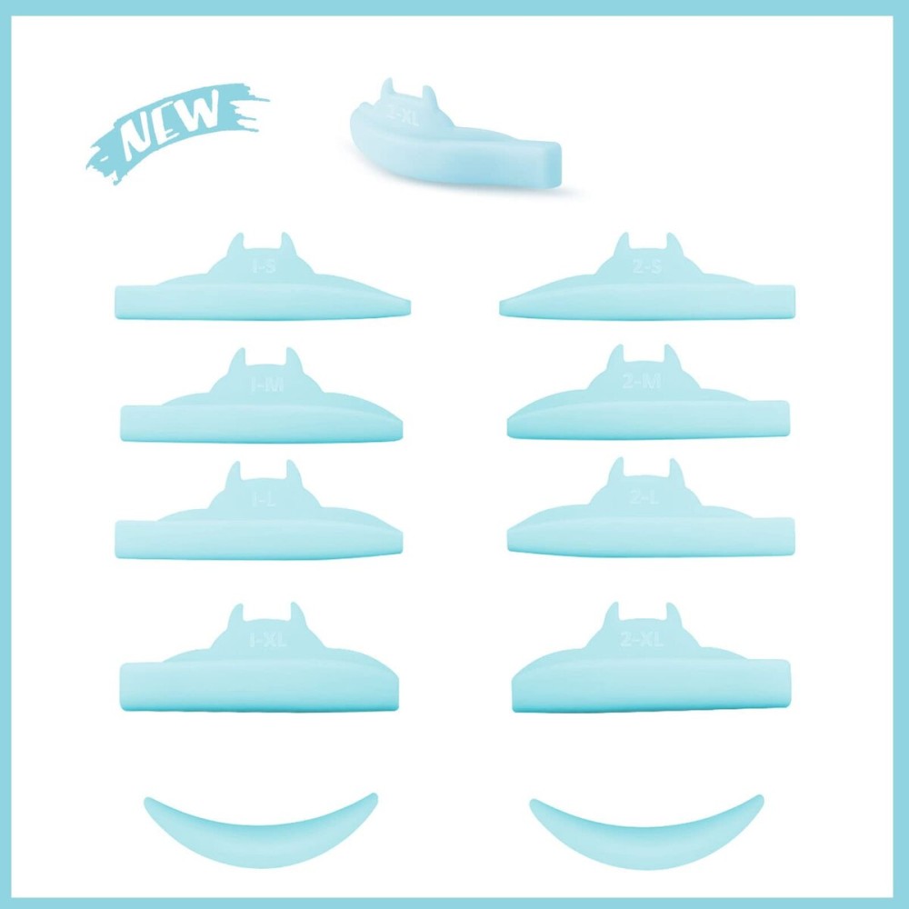 Lash Lift Rods, PERMANIA Mega L Curl Lash Shield for Eyelash Perm, 10 PCS Silicone Super Soft Natural Stickiness Lash Lift Pad Makeup Beauty Tool with Lower Eyelash CurlerBlue