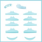 Lash Lift Rods, PERMANIA Mega L Curl Lash Shield for Eyelash Perm, 10 PCS Silicone Super Soft Natural Stickiness Lash Lift Pad Makeup Beauty Tool with Lower Eyelash CurlerBlue