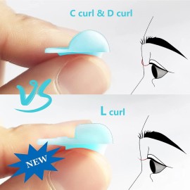 Lash Lift Rods, PERMANIA Mega L Curl Lash Shield for Eyelash Perm, 10 PCS Silicone Super Soft Natural Stickiness Lash Lift Pad Makeup Beauty Tool with Lower Eyelash CurlerBlue