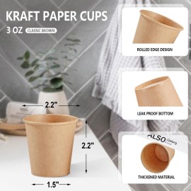 SIUQ 400 Pack 3 oz Kraft Paper Cups, Disposable Bathroom Cups, Mini Mouthwash Cups, Hot/Cold Beverage Drinking Cup for Gargle Espresso Juice Medicine (Brown) SIUQ 400 Pack 3 oz Kraft Paper Cups, Disposable Bathroom Cups, Mini Mouthwash Cups, Hot/Cold Beverage Drinking Cup for Gargle Espresso Juice Medicine (Brown)