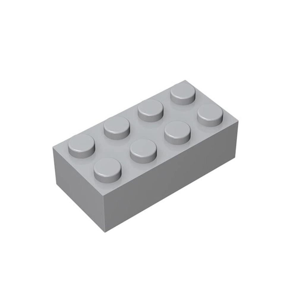 TTEHGB TOY Classic Building Bricks 2 x 4 100 Piece, Compatible with Parts 3001, Creative Play Set - 100% Compatible with and All Major Brick Brands(Colour: Light Grey)