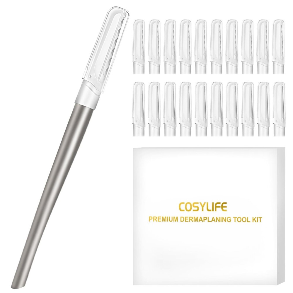 COSYLIFE Dermaplaning Tool for Face, 20 Blade Refills, Dermaplane Razor for Face, Hair Remover Blade for Eyebrows and Peach Fuzz, Facial Shaver for Women That Helps Exfoliate and Smooth The Skin COSYLIFE Dermaplaning Tool for Face, 20 Blade Refills, Dermaplane Razor for Face, Hair Remover Blade for Eyebrows and Peach Fuzz, Facial Shaver for Women That Helps Exfoliate and Smooth The Skin