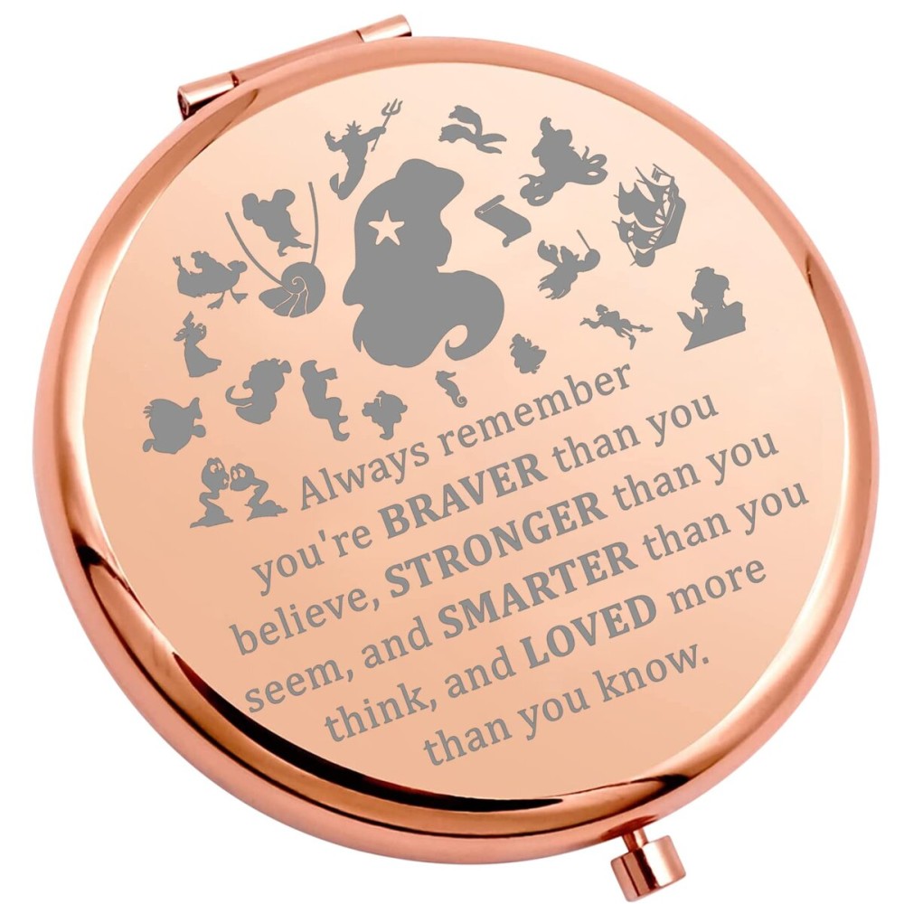WSNANG Mermaid Makeup Mirror Princess Fans Gift You are Braver Stronger Smarter Than You Think Travel Compact Pocket Makeup Mirror (Always Mmaid Mirror-RG) WSNANG Mermaid Makeup Mirror Princess Fans Gift You are Braver Stronger Smarter Than You Think Travel Compact Pocket Makeup Mirror (Always Mmaid Mirror-RG)