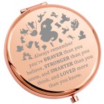 WSNANG Mermaid Makeup Mirror Princess Fans Gift You are Braver Stronger Smarter Than You Think Travel Compact Pocket Makeup Mirror (Always Mmaid Mirror-RG)