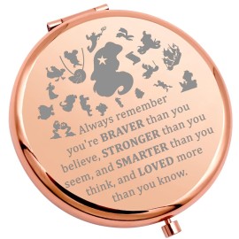 WSNANG Mermaid Makeup Mirror Princess Fans Gift You are Braver Stronger Smarter Than You Think Travel Compact Pocket Makeup Mirror (Always Mmaid Mirror-RG)