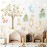 Watercolor Tree Animal Wall Stickers Forest Animals Wall Sticker Baby Room Decor Woodland Nursery Murals Decals Peel and Stick Cartoon Hot Air Balloon Animals Vinyl Decal for Kids Room Playroom Decor