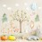 Watercolor Tree Animal Wall Stickers Forest Animals Wall Sticker Baby Room Decor Woodland Nursery Murals Decals Peel and Stick Cartoon Hot Air Balloon Animals Vinyl Decal for Kids Room Playroom Decor