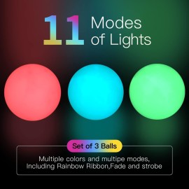 POITOI Light Up Juggling Balls Glow in The Dark USB Rechargeable Glowing Juggling Ball Set of 3