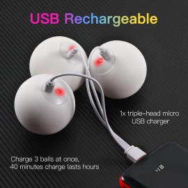 POITOI Light Up Juggling Balls Glow in The Dark USB Rechargeable Glowing Juggling Ball Set of 3