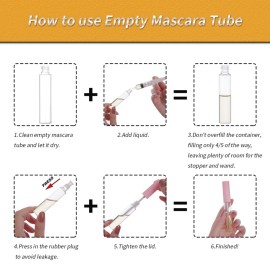 YITOU 12 Pcs 10ml Empty Mascara Tube with Eyelash Wand for Castor Oil, Refillable Clear Bottle Sample Size Container for Eyelash Eyebrow DIY Cosmetics Bulk Wholesale, Pink