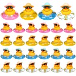 Marsui 24 Pcs Summer Beach Rubber Ducks Bulk Mini Rubber Ducky Bathtub Toy Cute Squeaky Shower Ducks for Baby Shower Swimming Pool Toys